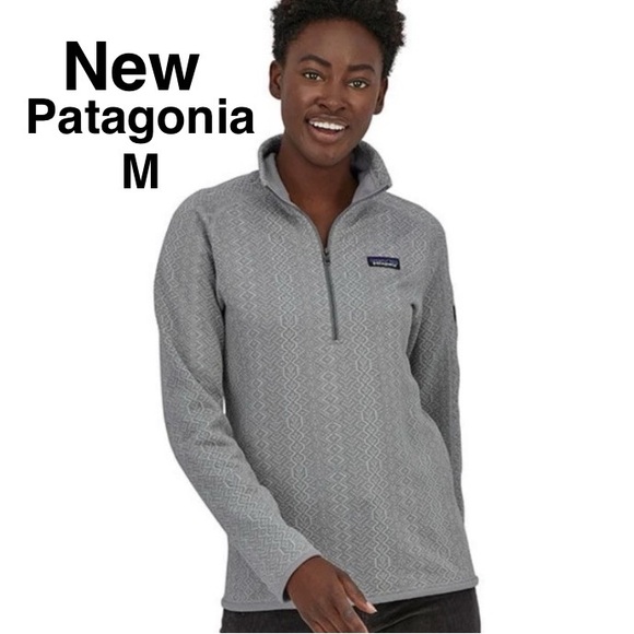 New patagonia womam better sweater 1/4 zio frozen jaquard salt grey size M⭐️⭐️ - Picture 1 of 14